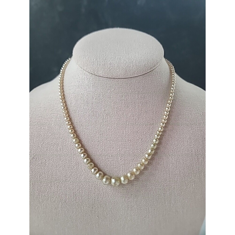 Faux Pearl Beaded Choker Necklace Vintage, READ FAIR CONDITION